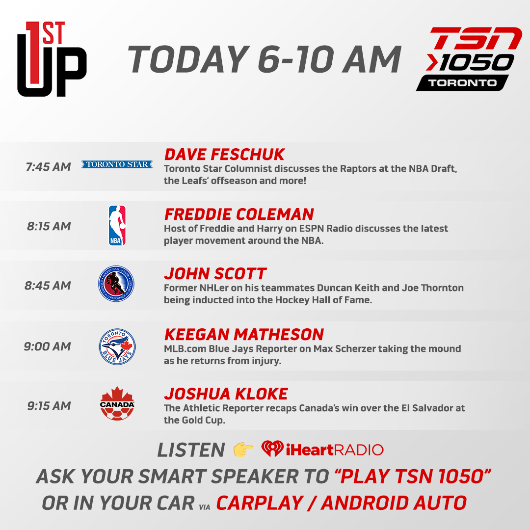 Join <a href="/Aaron_Korolnek/">Aaron Korolnek</a> &amp; <a href="/CarloColaiacovo/">Carlo Colaiacovo</a> as we discuss the 2025 Hockey Hall of Fame class, a couple of big trades in the NBA, Jays beating the Guardians, Scherzer's debut, and more! 

📻iheart.com/live/tsn-1050-…
✏️podcasts.apple.com/ca/podcast/fir…