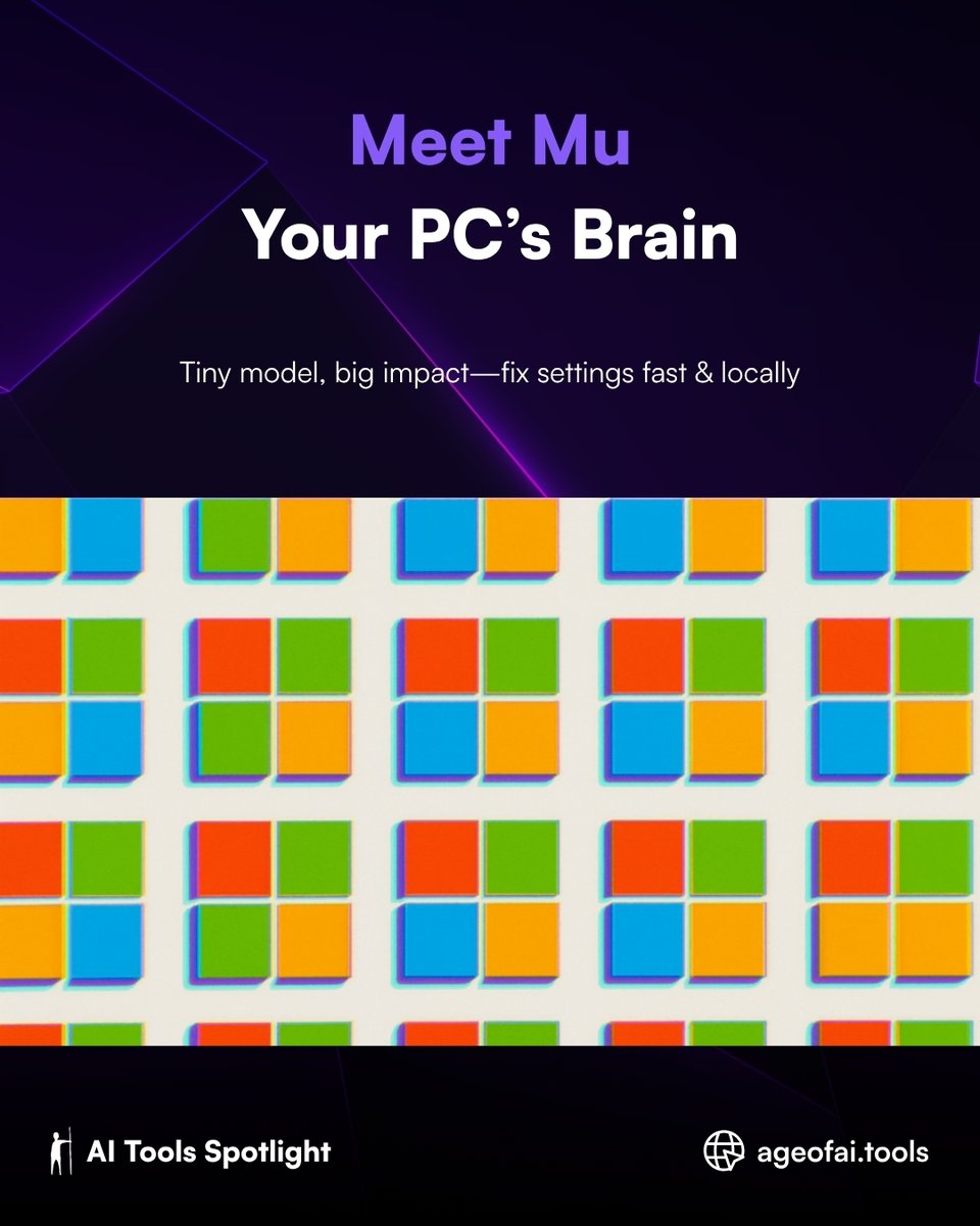 ageofaitools's tweet image. 🤯 Meet Mu, a tiny LLM (330M params) that powers Settings in Windows 11. Type natural commands like “make text bigger” and watch Mu apply changes in under 500ms—entirely offline on Copilot+ PCs. #WindowsAI #MuModel #OnDeviceAI