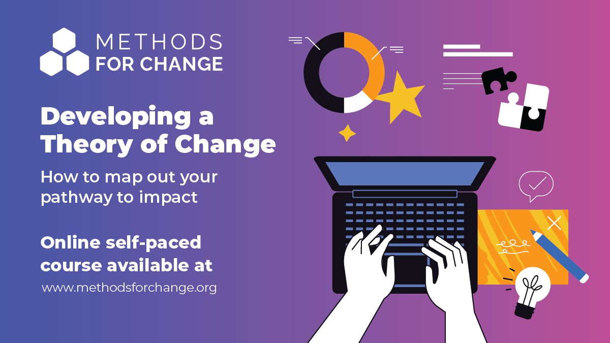 💡A Theory of Change helps map out how and why work will create meaningful change. 

This self-paced course will teach you to:
✔ Define clear goals and outcomes
✔ Identify key steps to achieve impact
✔ Develop a compelling framework for your project

🔗methodsforchange.org/courses/develo….