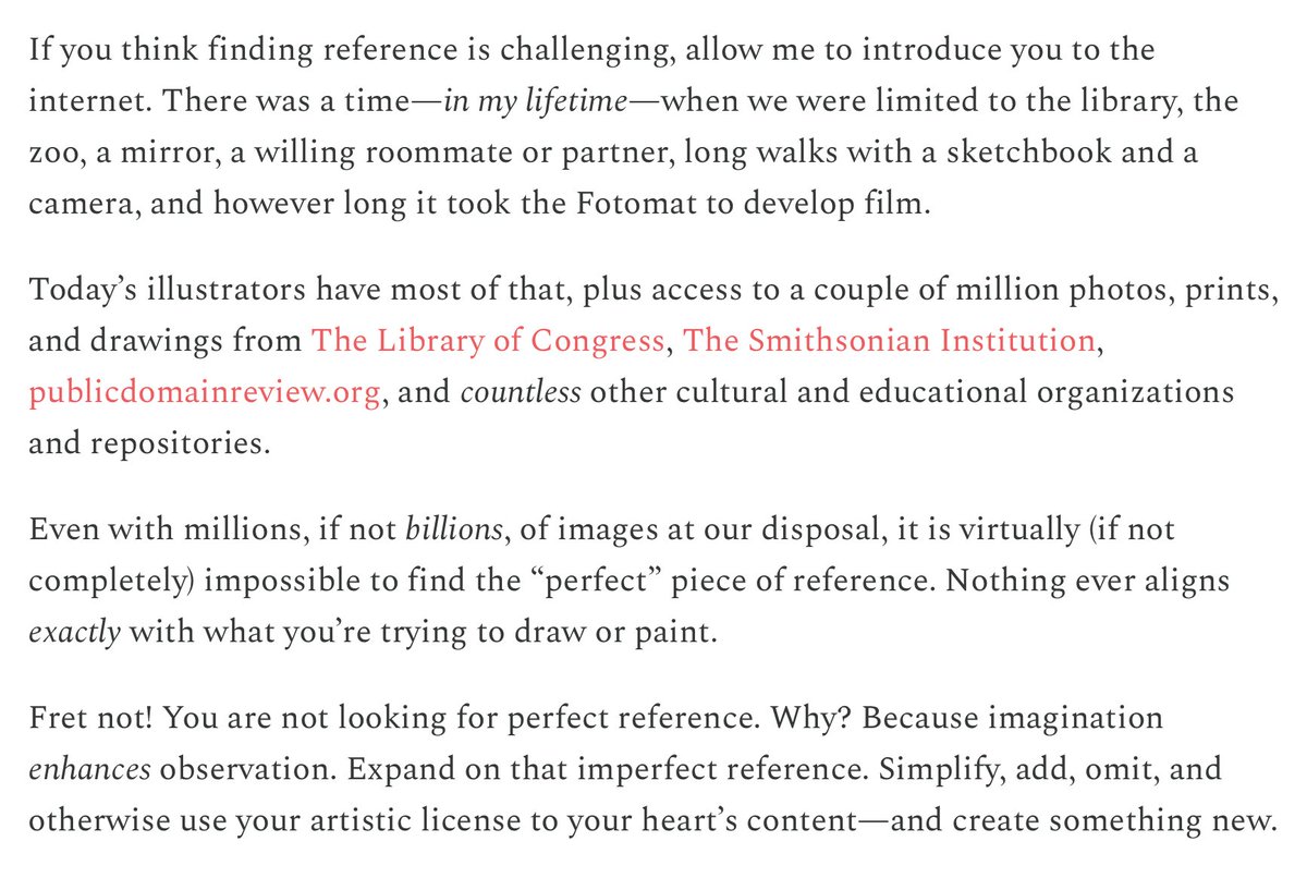 Potter, Rockwell, Frazetta, Pinkney, Lionni, Carle, and countless other masters used reference. So should you.

No, it has nothing to do with realism.
No, it doesn’t kill creativity.
No, it isn’t a crutch.

Here’s more, from our latest Substack:
open.substack.com/pub/illustrati…