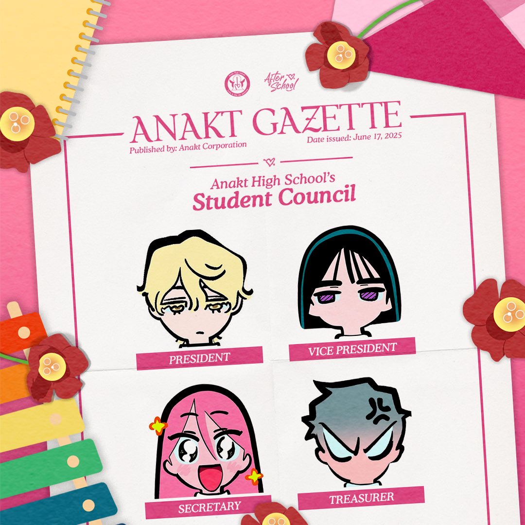 anakt_corp's tweet image. 📢 Attention, students .ᐟ
Student council elections have officially ended! Thank you everyone for casting your votes.
Attached below are the election results. Please welcome your new student council members for this school year!