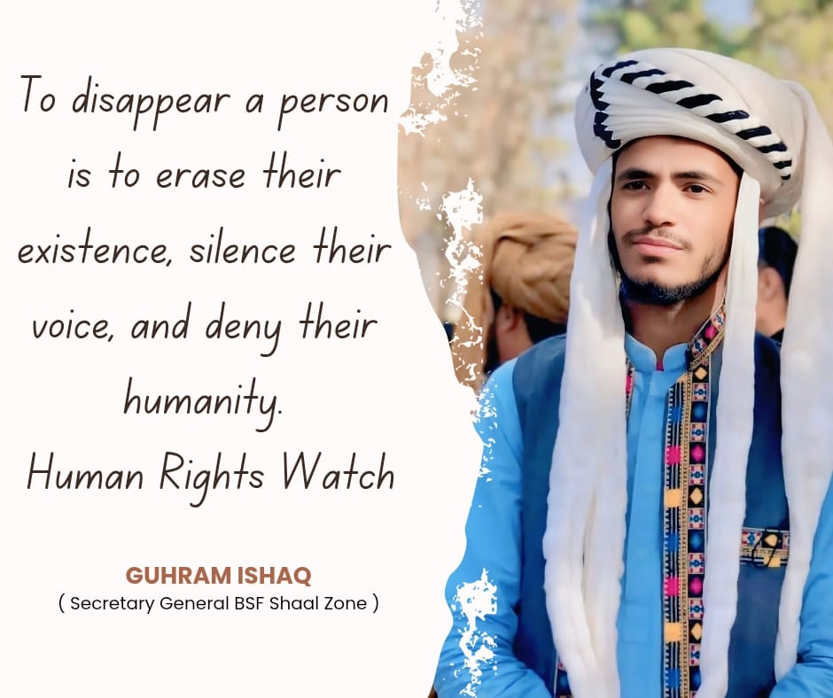 BSFront's tweet image. On 23rd April 2025, Javid Baloch, BSF Chairman and law student from Awaran, was abducted from his home in Karachi
On 24th April 2025, Guhram Ishaq, BSF Shaal Zone GS and a student from Panjgur, was taken in Quetta. 
Over two months have passed but their whearabouts remain unknown