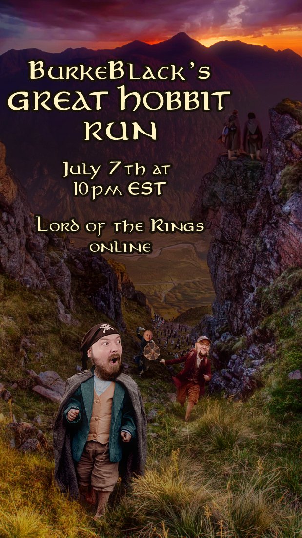 Hey all, my birthday is July 7th, and once again let's attempt The Great Hobbit run for the 3rd time! From Bilbos house to Mount Doom,lvl 1 hobbies will run the journey together! July 7th at 10pm EST! Streamer friends welcome too! <a href="/lotro/">LOTRO</a>