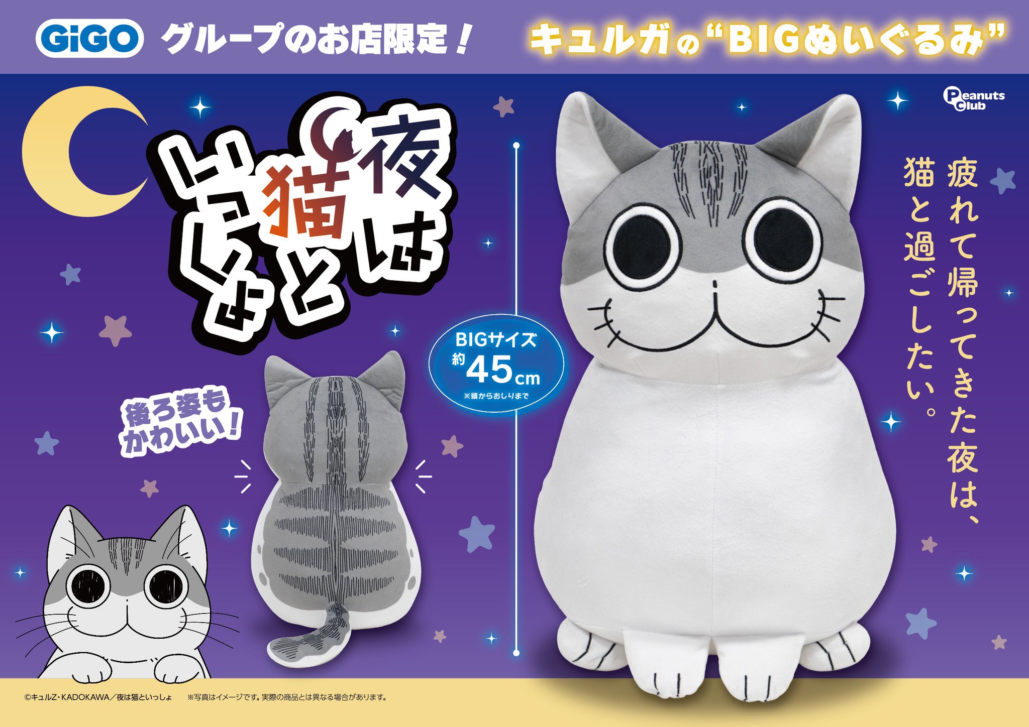 キュルガ BIGぬいぐるみ 夜は猫といっしょ GIGOまとめ売り 夜は猫といっしょBIGぬいぐるみ～GiGO限定～ | オンライン
