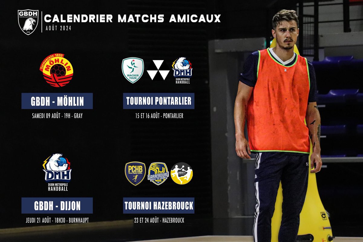 𝙒𝘼𝙍𝙈𝙐𝙋 🗓

👀 Le calendrier des matchs amicaux est disponible !

#AllezleGBDH #GrandissonsEnsemble