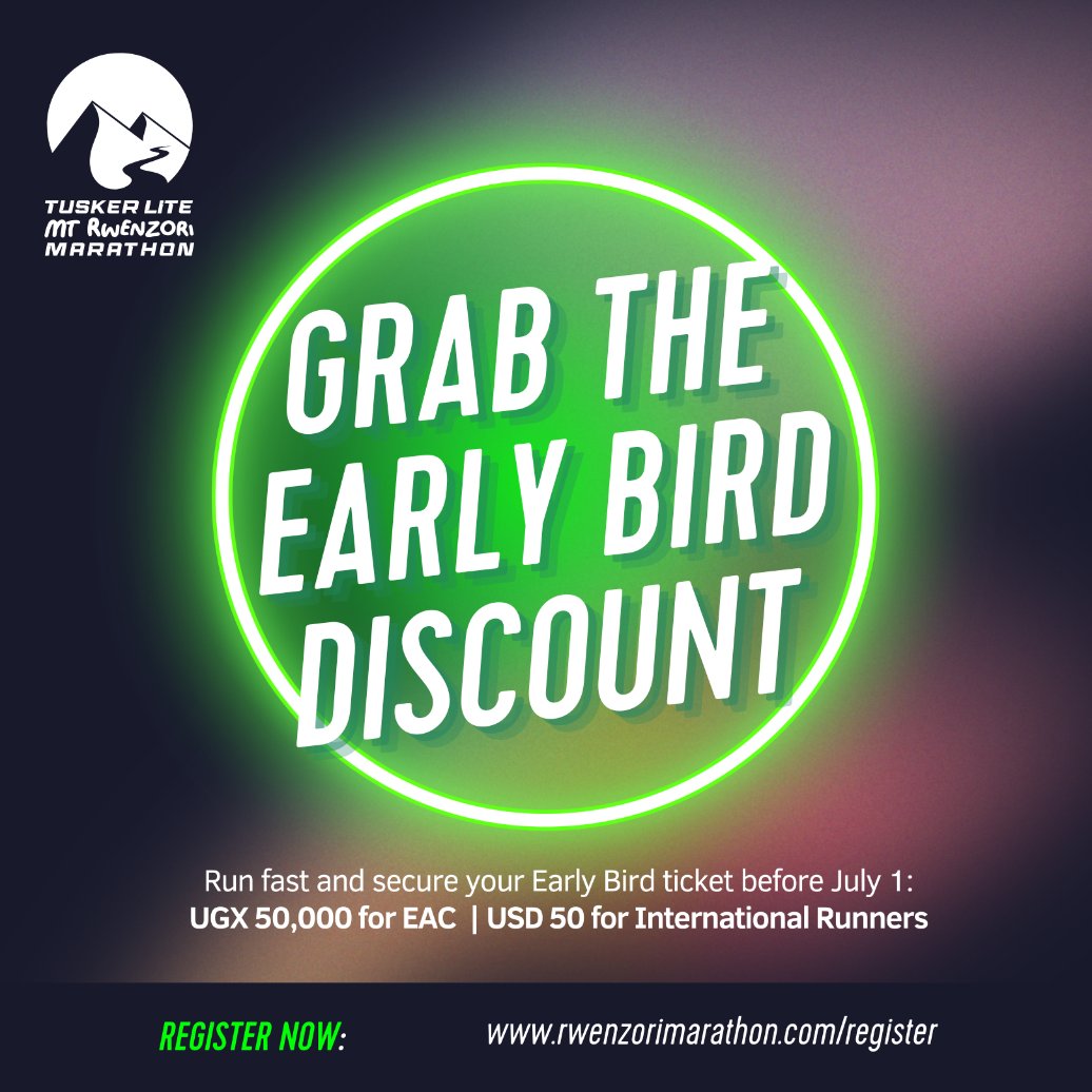 Tick tock… ⏰ Early Bird pricing ends July 1!

UGX 50,000 for Ugandans &amp; East Africans
USD 50 for international runners

Don’t wait for the price jump – secure your spot now and thank yourself later.

rwenzorimarathon.com/registration