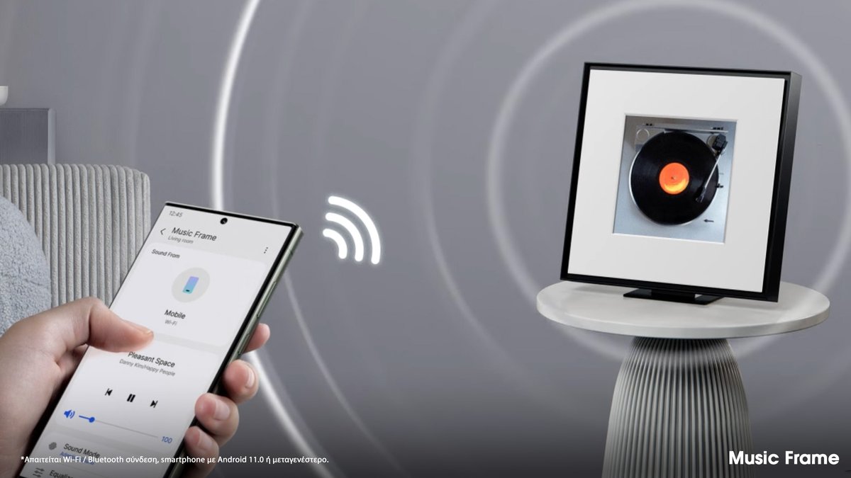 Η μουσική σου, όπως τη θέλεις. 
Με το #MusicFrame κάνεις ασύρματο streaming απευθείας από το κινητό σου, για να απολαμβάνεις τον ήχο που αγαπάς, άνετα. 🎶📲
#Samsung spr.ly/60184dRjY