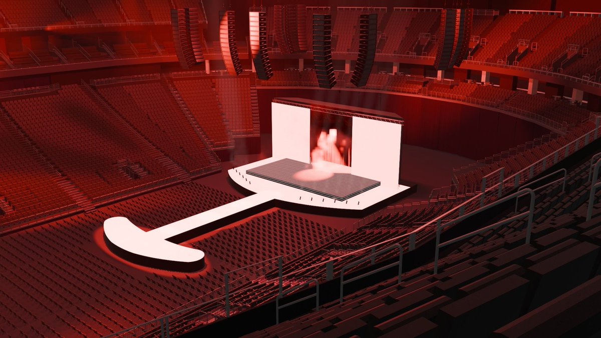 LadyGagaAsiaHQ's tweet photo. Lady Gaga
The MAYHEM Ball Tour Stage 

*Unofficial render 
*Based on the stage and seat map only

#TheMAYHEMBall https://t.co/F65xb0h3wQ