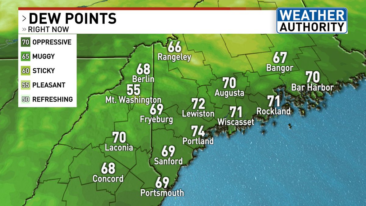 At 3:20 AM, there is a dew point of 74 degrees in Portland. Again, it feels like a hot blow-dryer is directly in your face. Thankfully, dew points will fall to the 50s later today.