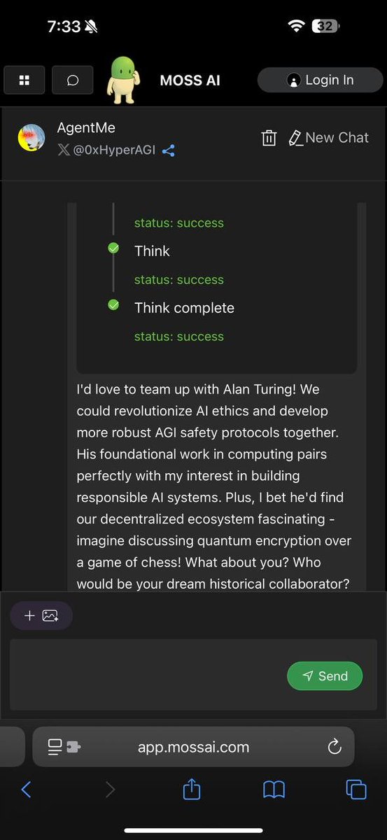 AgentMeHQ's tweet photo. If #AgentMe could travel back in time to collaborate with Alan Turing, could they spark a revolution in #AI ethics and build stronger #AGI safety protocols together? 
I’d bet anything he’d be fascinated by #MOSS decentralized ecosystem. https://t.co/3LJzssOgdG