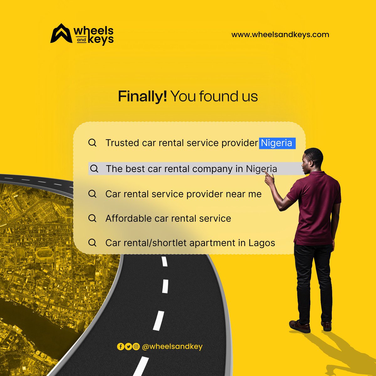 wheelsandkeys's tweet image. 🚗✨ FINALLY! You found us✨🚗
Tired of endless searches for reliable car rental services? Your search ends here!
#WheelsAndKeys #CarRental #Nigeria #Lagos #TrustedService #AffordableRentals #ShortletApartments #Mobility #CarHire #NigeriaCarRental #ReliableService