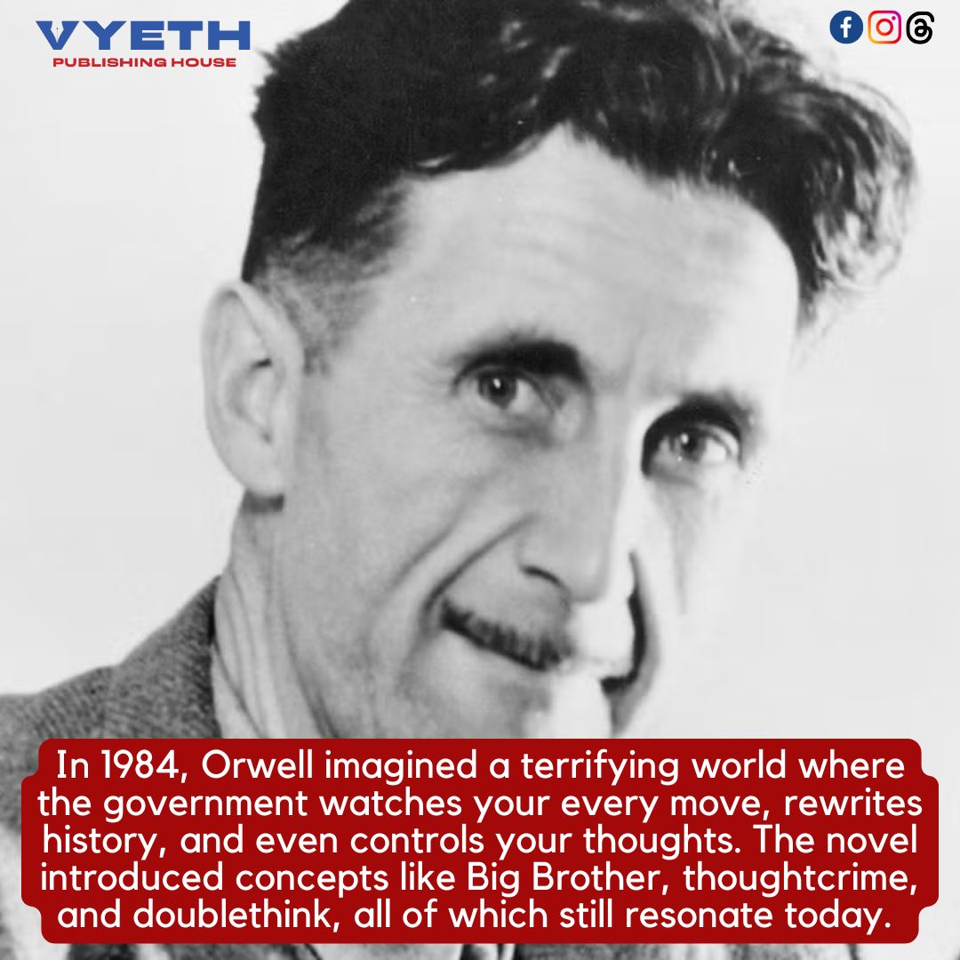 vyethpublishing's tweet photo. Today, we mark the birth of a writer who transformed language into a tool of resistance and storytelling into sharp political critique — George Orwell. 

Swipe through to revisit his journey, his work, and the enduring questions he raised about freedom, control, and the words. https://t.co/R2uq3iAc0j