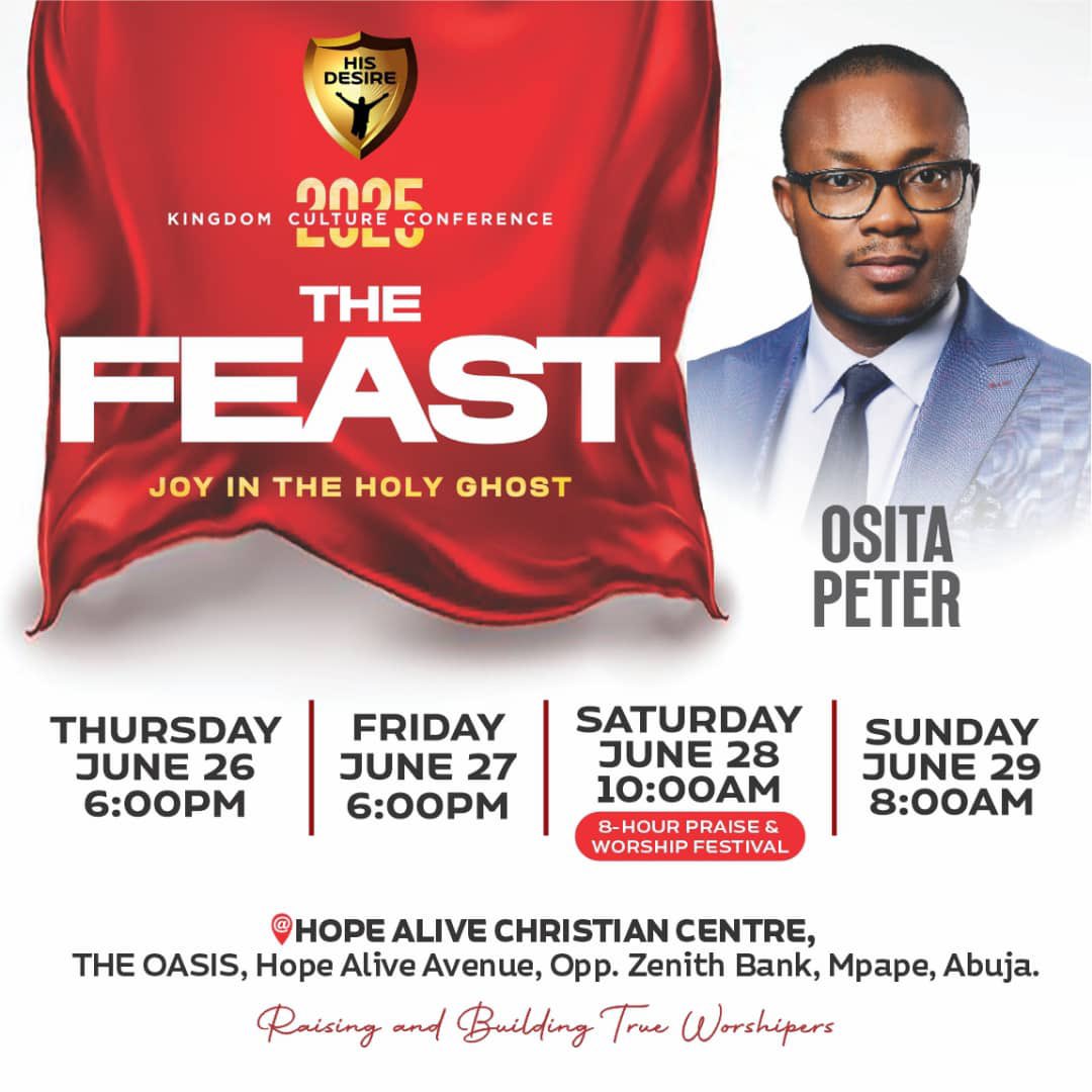 OsitaPeter_'s tweet photo. If you are in Abuja don’t miss this. 
Starts tomorrow Thursday June 26th to Sunday June 29th 2025

Come let’s praise and exalt the Name of JESUS together https://t.co/CYjKUAr39B