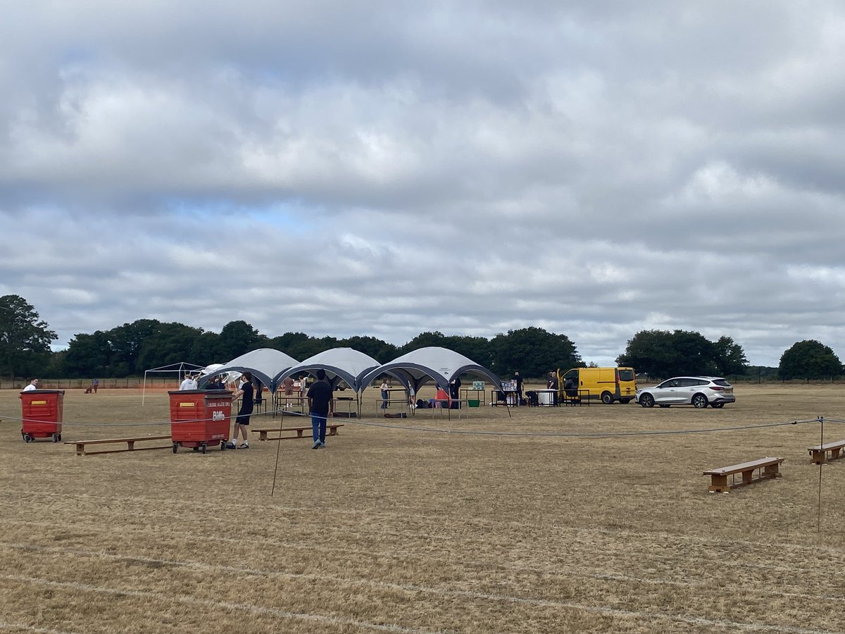 A hive of activity - many staff and sixth form students all working together to complete the setting up!