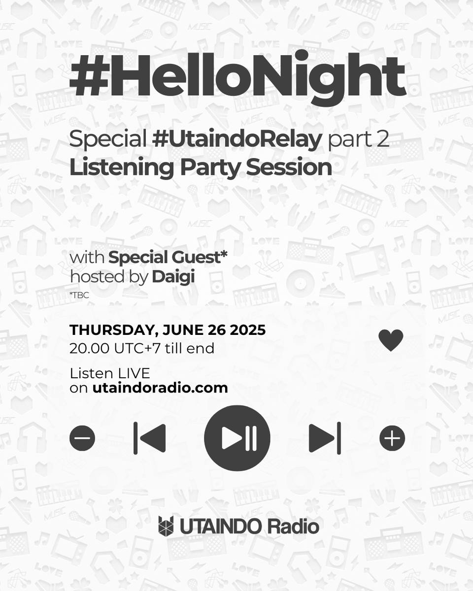 Karena #UtaindoRelay udah beres, saat kita listening party di <a href="/utaindoradio/">UTAINDO Radio</a> !! Jangan lupa dengerin besok ygy di utaindoradio.com 

cc : <a href="/Gita_Hsn/">Giita</a>