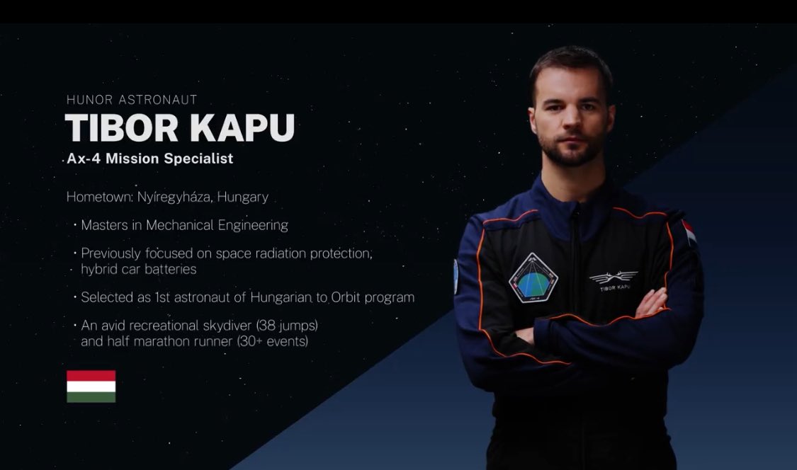 TromlerMiklos's tweet photo. 🚀🇭🇺 History in the making! On June 25, 2025, Hungarian astronaut #Tibor #Kapu launched aboard the Axiom-4 mission, becoming the second Hungarian in space after 45 years. A proud moment for #Hungary and a giant leap for science and international cooperation! #HUNOR https://t.co/I6pd9HEvMH
