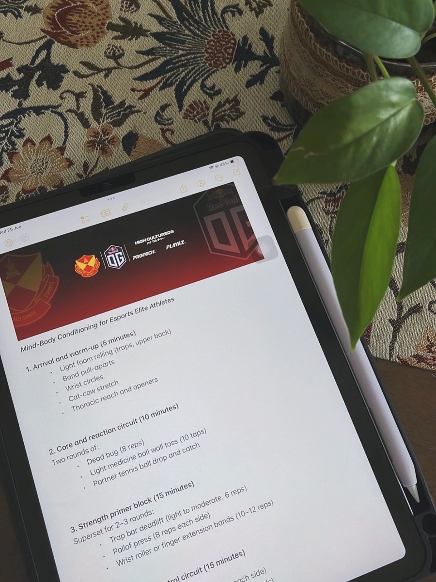 aidyjohan's tweet image. A lot of people still think esports is just gaming, makan, tidur, repeat. But behind the screen, it’s high pressure,mental fatigue, split second decisions.

If mind, body, &amp;amp; coordination don’t sync, it shows. That’s why strength, core, decision-making &amp;amp; hand-eye training matters.