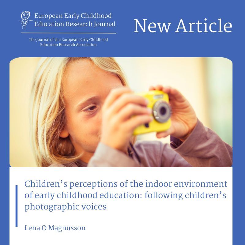 eecera's tweet image. 📄 New article in the EECERJ: 

Children’s perceptions of the indoor environment of early childhood education: following children’s photographic voices

Lena O Magnusson

tandfonline.com/doi/full/10.10…

#AcademicResearch #JournalArticle #ResearchFindings #NewResearch #EECERJ #EECERA