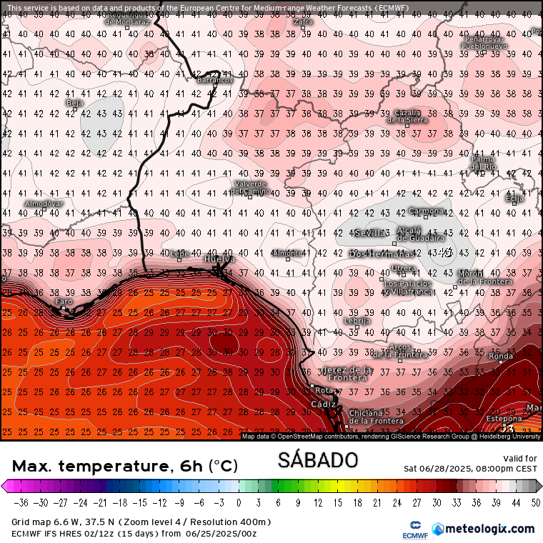 Meteohuelva's tweet photo. Hay que empezar a hablar de lo que se nos viene encima.

Estamos ante un nuevo episodio de altas temperaturas que debido a su intensidad, extensión y duración, se convertirá en la primera ola de calor del año.

A partir de mañana jueves suben las temperaturas pero los días álgidos del episodio serán desde el sábado hasta el martes.

En la provincia de Huelva se traducirá en un calor muy intenso. Tanto las temperaturas máximas como las mínimas serán muy altas. En el litoral se pueden rozar o superar los 40 °C. Mientras que en los lugares habituales del Andévalo y Condado se pueden rozar los 45 °C.

No se vislumbra un alivio como mínimo hasta el viernes 4 de julio así que mucha precaución. 

Aemet irá emitiendo sus correspondientes avisos.