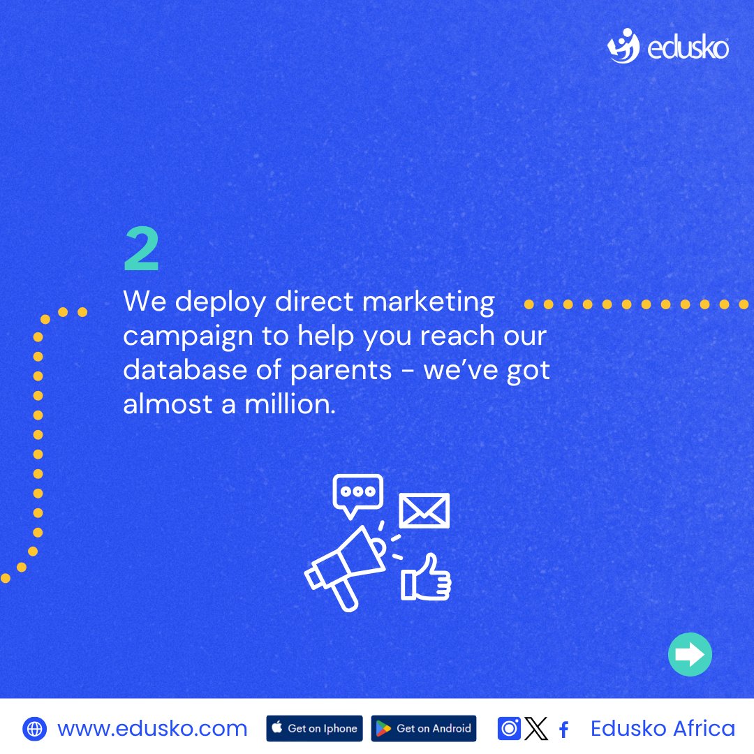 EduskoAfrica's tweet photo. All schools are listed, but only the smart ones stand out.
✅ Top search placement
✅ Better visibility
✅ Dedicated support
✅ Data to help you grow
Call 0705 270 4253 to get started!
#Edusko #SchoolMarketing #EducationGrowth #SchoolVisibility #EnrollMoreStudents https://t.co/IqWeaW9BeL