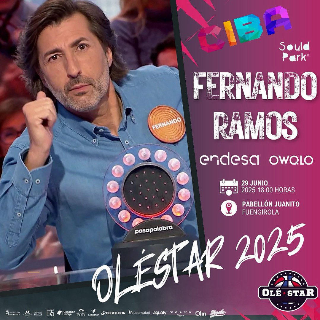CIBA Málaga (@cibamalaga) on Twitter photo 💫 𝐎𝐋𝐄𝐒𝐓𝐀𝐑 𝟐𝟎𝟐𝟓
El presentador de TV Fernando Ramos le pondrá su toque de calidad al partido una edición más.
¡Además estará sobre el escenario junto en el #CIBAForum!
➡️ <a href="/bernirodriguez5/">Berni Rodríguez</a> I @jmcalderon I @23asanchez
#CIBAMalaga #CIBA #Baloncesto #Fuengirola 💫 𝐎𝐋𝐄𝐒𝐓𝐀𝐑 𝟐𝟎𝟐𝟓
El presentador de TV Fernando Ramos le pondrá su toque de calidad al partido una edición más.
¡Además estará sobre el escenario junto en el #CIBAForum!
➡️ <a href="/bernirodriguez5/">Berni Rodríguez</a> I @jmcalderon I @23asanchez
#CIBAMalaga #CIBA #Baloncesto #Fuengirola