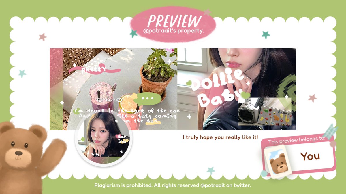 help repost, maaci! 🍃

hayiiii, kenalan__n sama anak baruku yukk! kali ini namanya "baby doll"👶🏻🍼namanya selucu dengan layout nya xixixi🤭 smoga kalian suka dengan anakku kali ini yaa! oh iya untuk layout nya ufs yaa, boleh cek alt<3 makacii 🧸🍼⭐

#zonauang