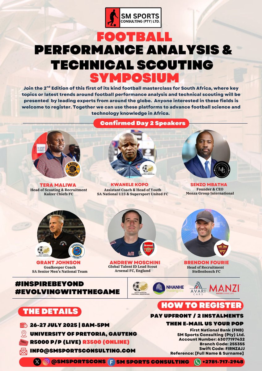 SMSportsCons's tweet image. 🚨 Tickets Running Out 🚨
Tickets for the 2nd edition of the Football Performance Analysis & Scouting are running out, with limited space, if you haven’t secured yours do so today.
#InspireBeyond #EvolvingWithTheGame