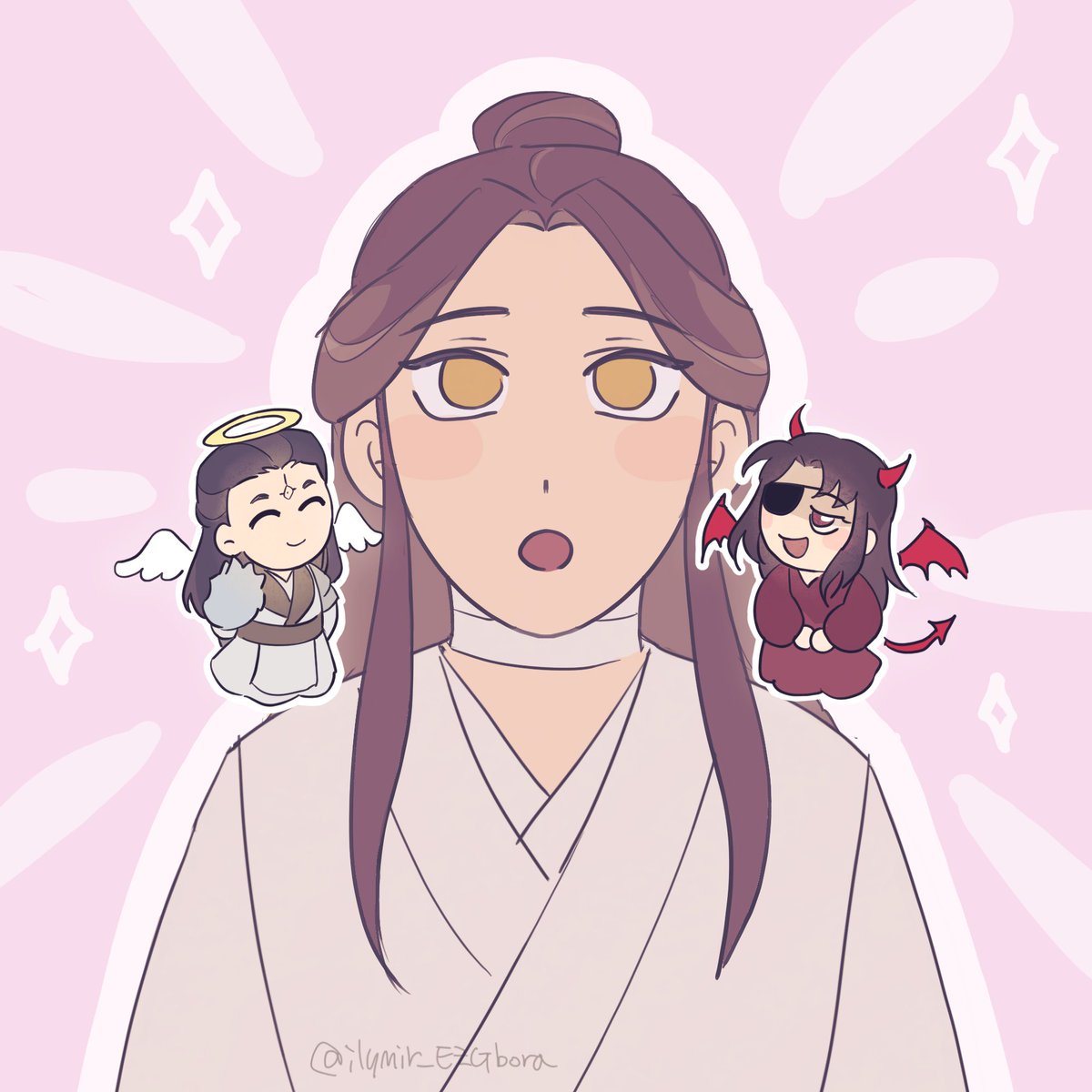 ilymir_EZGbora's tweet photo. The devil and the angel on your shoulders #tgcf #tgcfspoiler #junwu https://t.co/wiiGpdmKFD