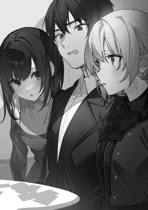 #学園たんもし 連載最新話が公開! 毎月第2第4火曜日、本アカウントで更新中です! 助手は、いつでも二人の探偵に挟まれる宿命(イラストは原作小説7巻挿絵です) #たんもし