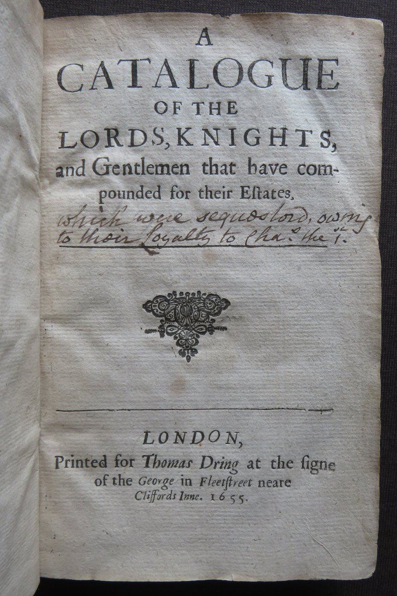 wisdompedlars's tweet photo. CATALOGUE ROYALIST COMPOUNDED ESTATES 1655 DRING Commonwealth NAMES MONEY
#books #antiquarian #history #17thcentury #royalist #estates #land #confiscate #Commonwealth #lists #interregnum #money #history
https://t.co/x4Jon5mhnY https://t.co/oeqhnEiduz
