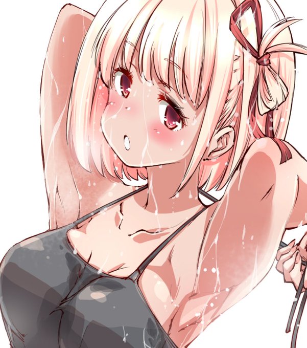 千束『汗でびしょ濡れじゃわ～』 