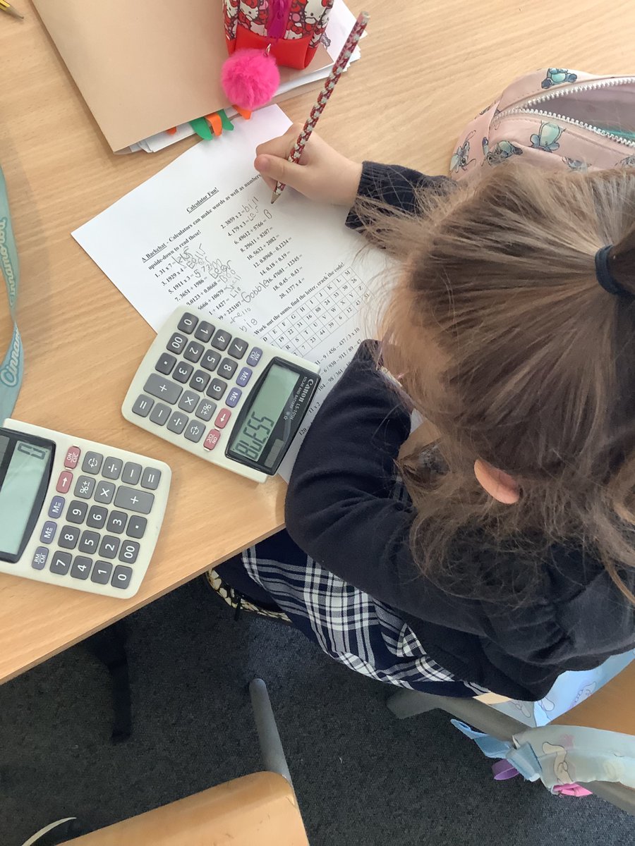 P3/2 had fun using the calculators to work out what words the answers made when we turned them upside down.