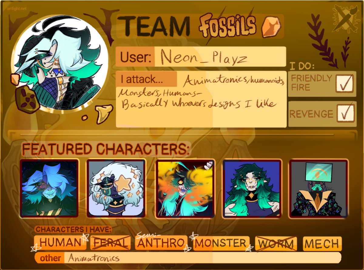 TEAM FOSSIL BABBYYYYYY

#artfight2025 #artfight #artfightteamfossils