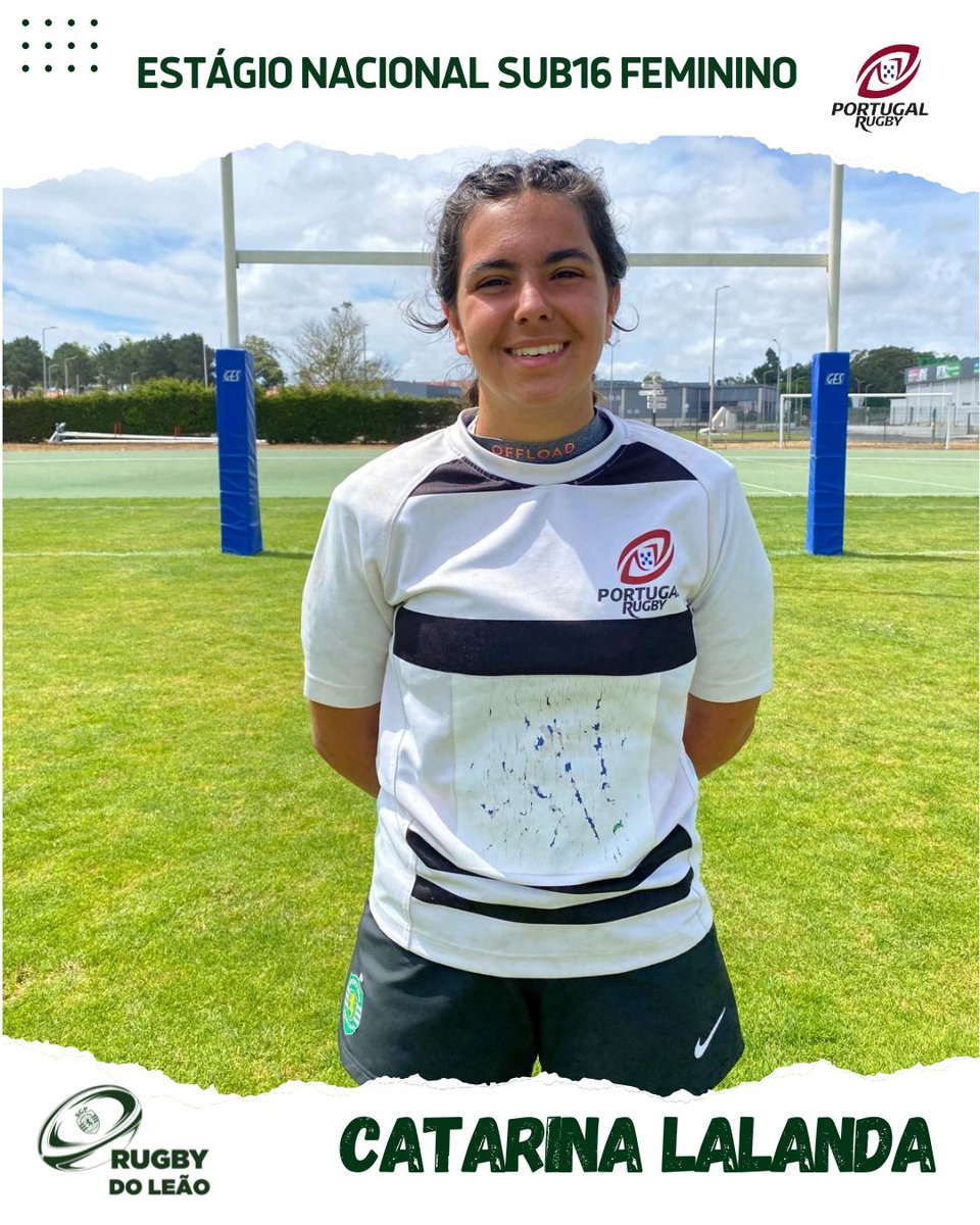 A nossa leoa Catarina Lalanda 🏉 esteve presente no estágio nacional Sub-16 Feminino, nas Caldas da Rainha.

Parabéns, Catarina! Estamos todos contigo: nas placagens, nos ensaios e nos sonhos! 💚🔥

#SportingRugby #RugbyFeminino #PortugalRugby #SportingCP