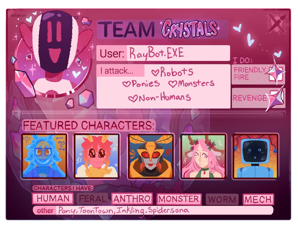 RayBotEXE's tweet image. Add me!!! Im still updating refs but I’m so ready I’m so excited #artfight2025