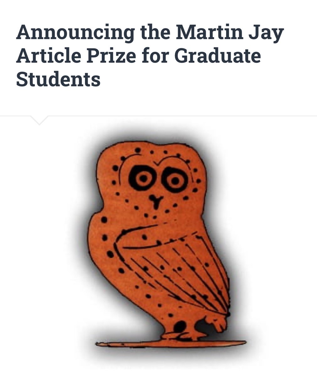“The JHI’s Board of Editors is delighted to announce a new award for graduate students.

The Martin Jay Prize recognizes the best article by a graduate student-author accepted for publication in the journal each year. The editors welcome your submissions!” jhiblog.org/2025/06/24/ann…