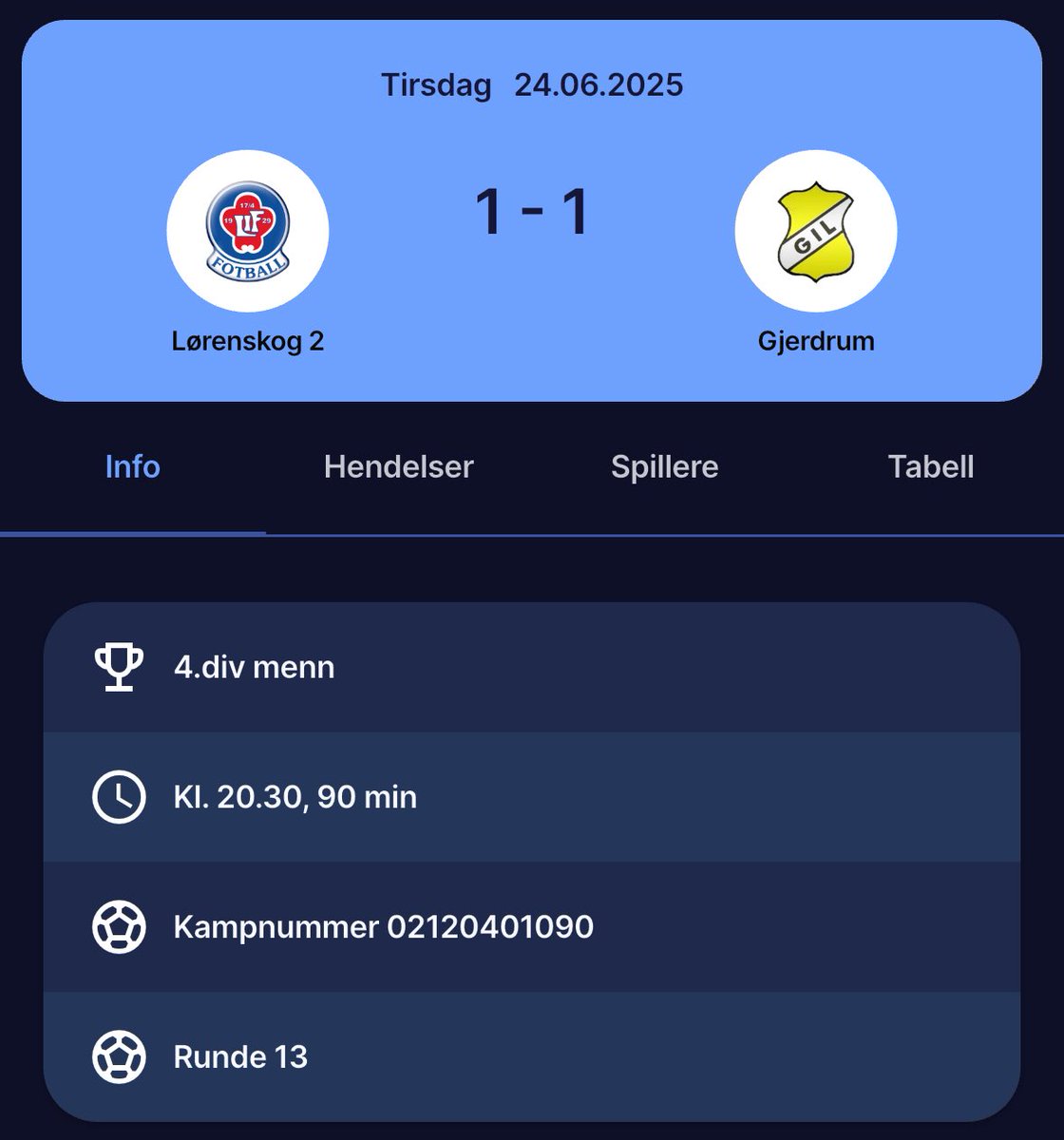 Takk for kampen! @LorenskogIF2
<a href="/Lokalfotballen/">Lokalfotballen</a>