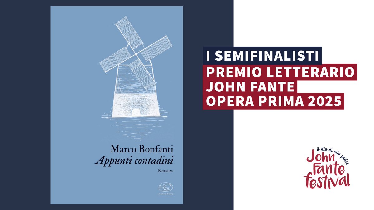 I SEMIFINALISTI DEL PREMIO LETTERARIO JOHN FANTE OPERA PRIMA 2025
Marco Bonfanti ci legge un estratto del suo libro "Appunti contadini" (Edizioni Clichy).
Guarda il video 👉 tinyurl.com/37j4eteb

#johnfantefest25