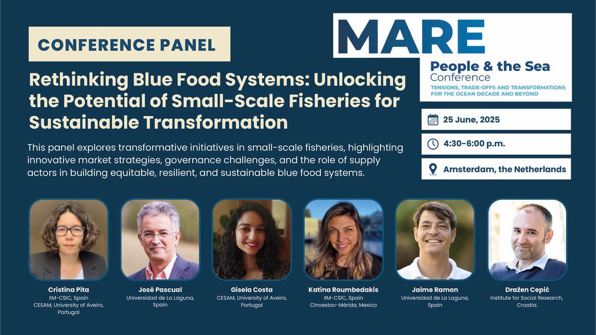 Katina Roumbedakis (@roumbedakis) on Twitter photo Are you at MARE Conference in Amsterdan? Join our session today at 4:30 (room A2.06)! I’ll be presenting about Transformative pathways and challenges in governance in the Mexican octopus fishery. 🐙✨<a href="/succephs/">SUCCEPHS</a> <a href="/Cristina_B_Pita/">Cristina Pita</a> <a href="/RethinkBlue/">RethinkBlue</a> Are you at MARE Conference in Amsterdan? Join our session today at 4:30 (room A2.06)! I’ll be presenting about Transformative pathways and challenges in governance in the Mexican octopus fishery. 🐙✨<a href="/succephs/">SUCCEPHS</a> <a href="/Cristina_B_Pita/">Cristina Pita</a> <a href="/RethinkBlue/">RethinkBlue</a>