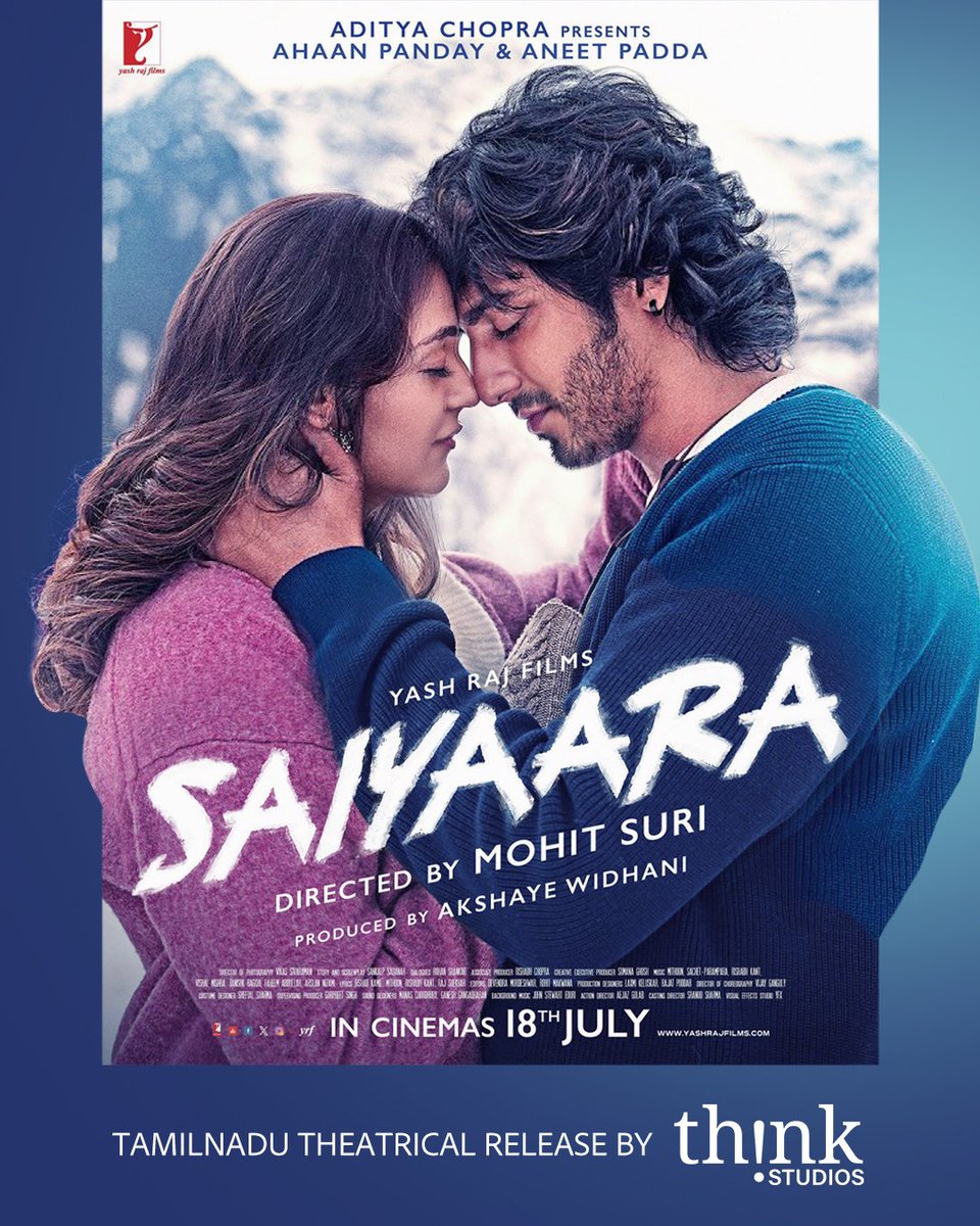 ThinkStudiosInd's tweet photo. Some love stories are meant to be forever...♾️❤️
#Saiyaara — hits the big screen this July 18
Tamilnadu theatrical release by @ThinkStudiosInd
Get ready to witness a timeless tale of love, longing and destiny!
#ThinkStudios #YRFFilms #MohitSuri #AkshayeWidhani https://t.co/8tiDKiAd9n