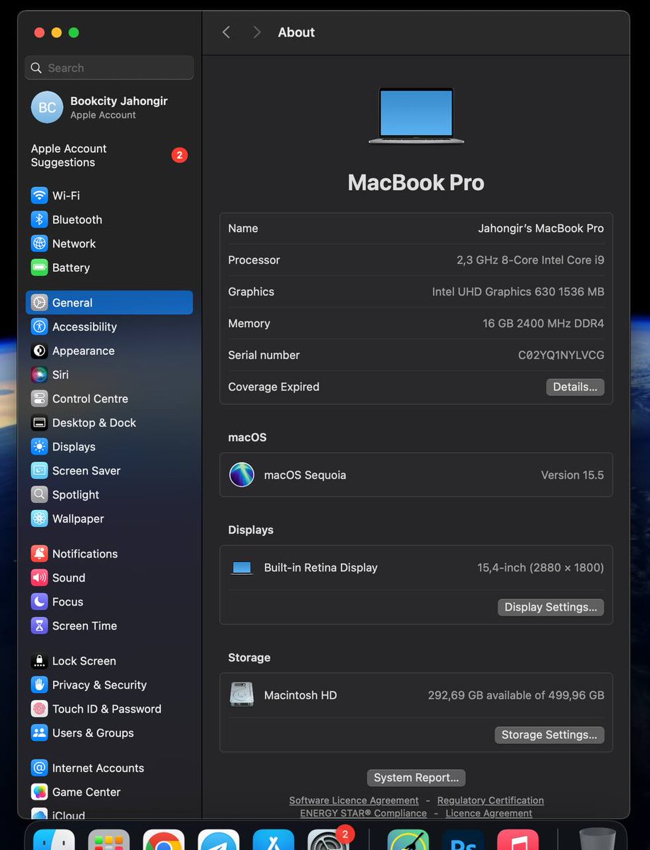 samariddinman's tweet photo. 💻 MacBook Pro 2019

Core i9
RAM 16 GB
SSD 512 GB
Holati: Barcha funksiyalari ishlaydi
Qo‘shimcha: Touch Bar, Touch ID hammasi ideal.

Narxi $550 (pul kere bogani uchun sotilvotti ekan, jigaaaaaar) 
#rt https://t.co/PmkYipicAw