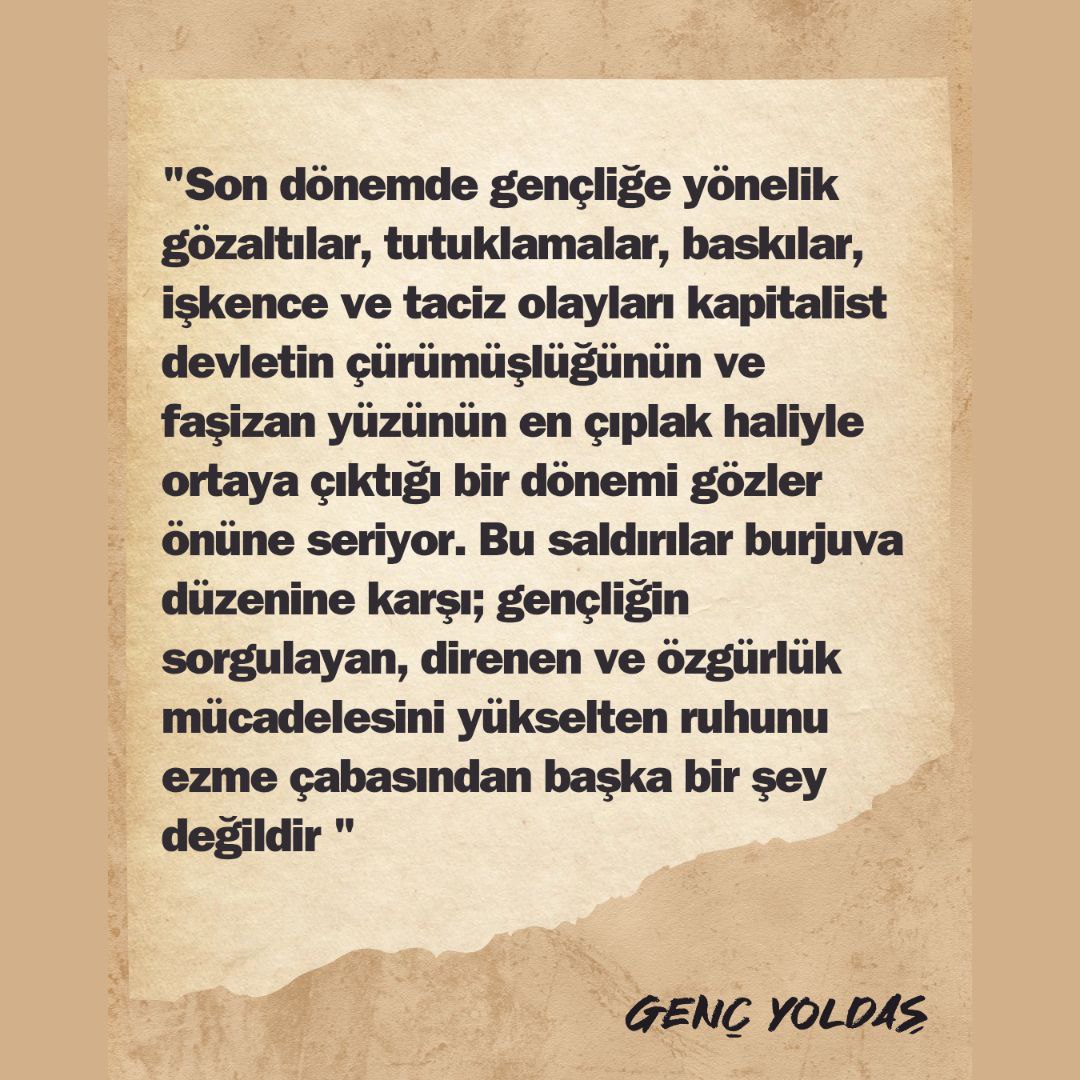 Dergimizin Özel Sayısı'nda yayınlanan, İzmir'den Bir DÖB'lünün yazdığı "Sokağın Sesi Tutsak Verilemez"başlıklı yazısını aşağıdaki bağlantıdan okuyabilirsiniz. 
gencyoldas.wixsite.com/gencyoldas/pos…