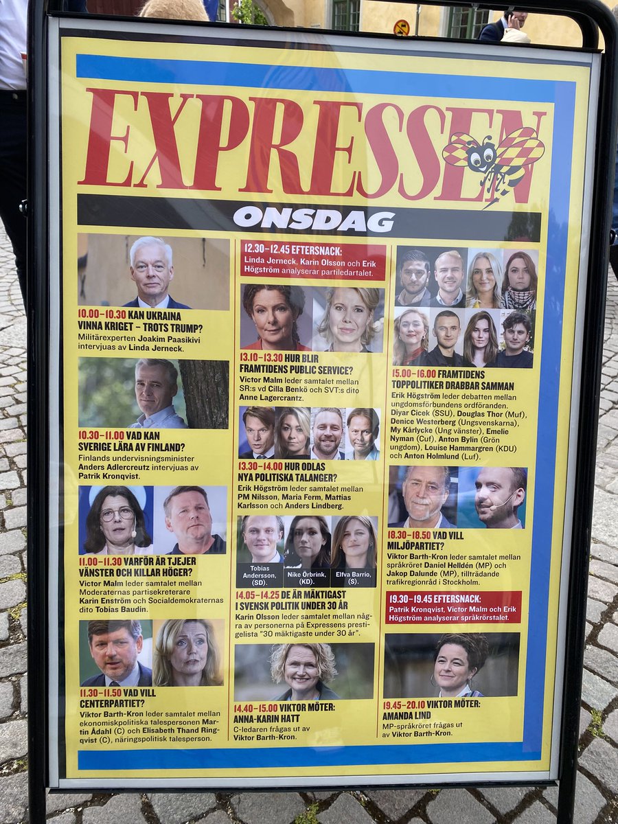 Välkomna även idag! Jag möter Martin Ådahl - kan bli vilt. Tre partiledare kommer också. Bland mycket annat.

Ses även superlive på Expressen.