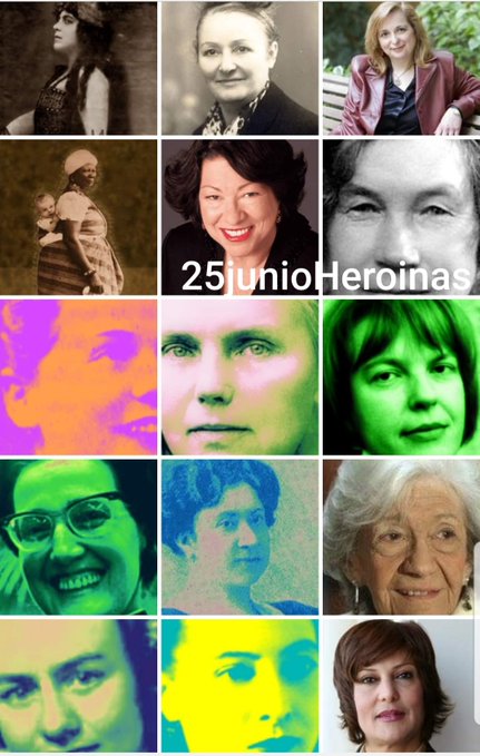 #25junioHeroinas: Crystal Catherine Eastman,  Sara César,  Placeres Castellanos Pan, Rosa María Rodríguez Magda, Hipólita Bolívar, Sonia Sotomayor, Anna Brigadere,  Fidela Diez Cuevas , Marie-Elisabeth Lüders,  Ingeborg Bachmann, Alida Margaretha Bosshardt, Eloísa Díaz Insunza...