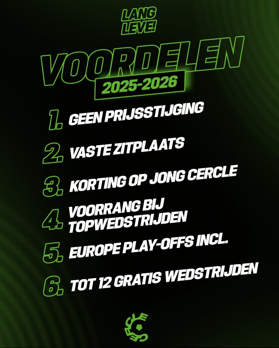 🚨 De voorrangsperiode voor de aboverkoop eindigt maandag!

Nog geen abonnement voor 2025-2026?

✅ Check de voordelen
✅ Kies jouw plaats
✅ Mis niets van het nieuwe seizoen

👉 Alle info &amp; prijzen via cerclebrugge.be/abonnement