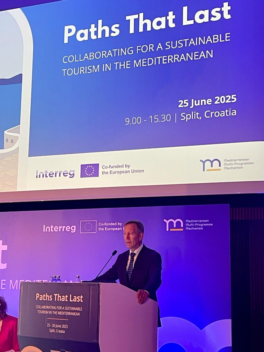 Jean-Pierre HALKIN reminds us that building synergies between programmes means engaging the right stakeholders, especially in a complex geographical area like the Mediterranean.

Great start to the hashtag#PathsThatLast event in Split! 

#PathsThatLast #MMM #sustainabletourism