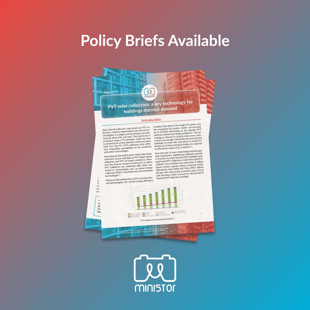 ✨Exciting news! 

#MiniStor has released three new #PolicyBriefs on #ThermalEnergyStorage and building technologies. 🔋🏠

Topics include:
🔸 #Ammonia as an energy carrier
🔸 #PVT solar collectors
🔸Compact high-performance #StorageSystems

➡️ Read them: ministor.eu/ministor-relea…