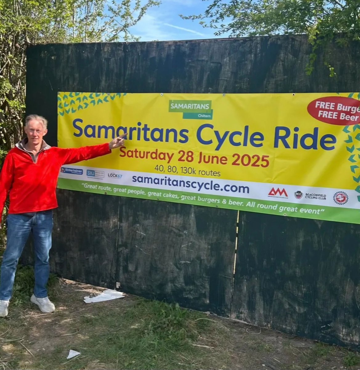 Be there or be square! 🚴‍♂️☀️🍔

Online signups close today @ 5pm
On-the-day entry for £40! 

samaritanscycle.com 👈🫶
Saturday 28th June