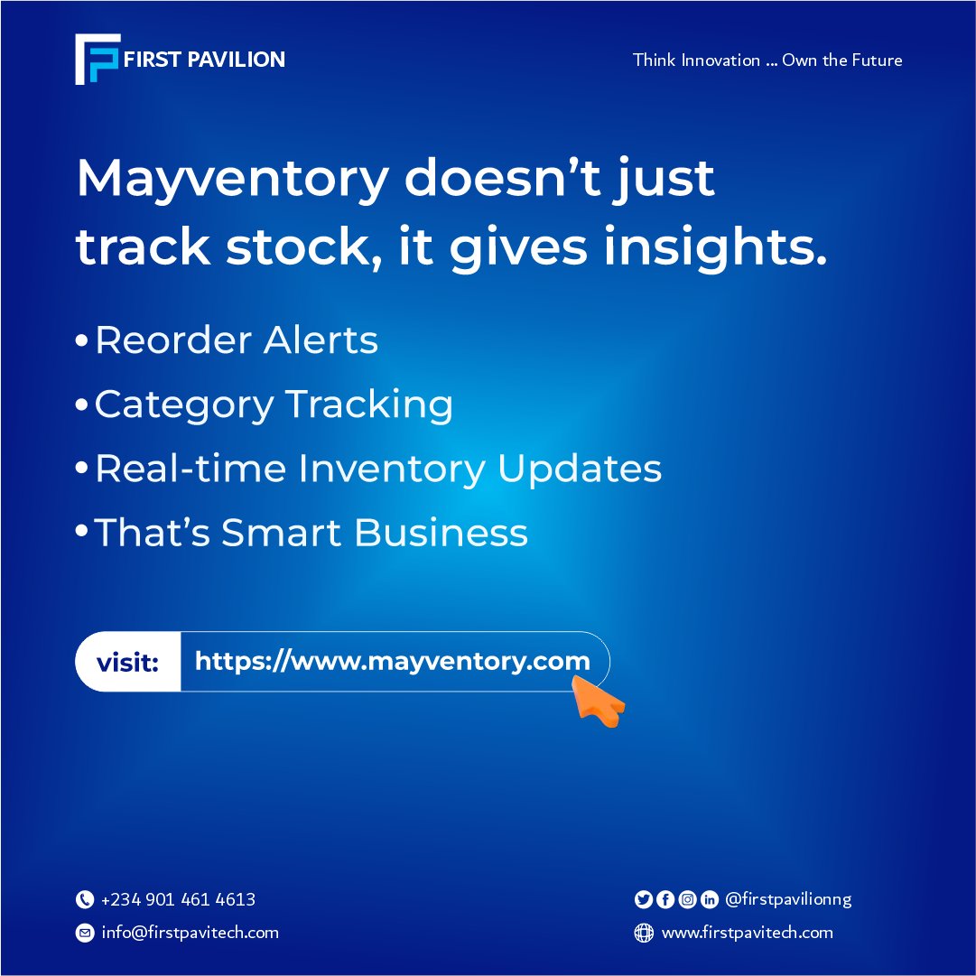firstpavilionng's tweet image. Simplicity, Speed and Convinency - That&apos;s the way of MAYVENTORY. 

#mayventory #tech #firstpaviliontechnology #techexperts