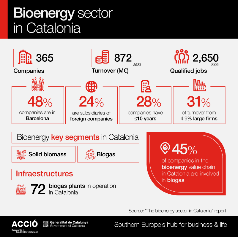 🌿 Catalonia is emerging as a bioenergy leader in Southern Europe.

🚀 365 companies
⚡ €872M turnover
🏭 72 biogas plants

From biomass to biomethane, the sector is driving renewable energy and circular solutions.

🔗 Discover more: catalonia.com/key-industries…

#Bioenergy